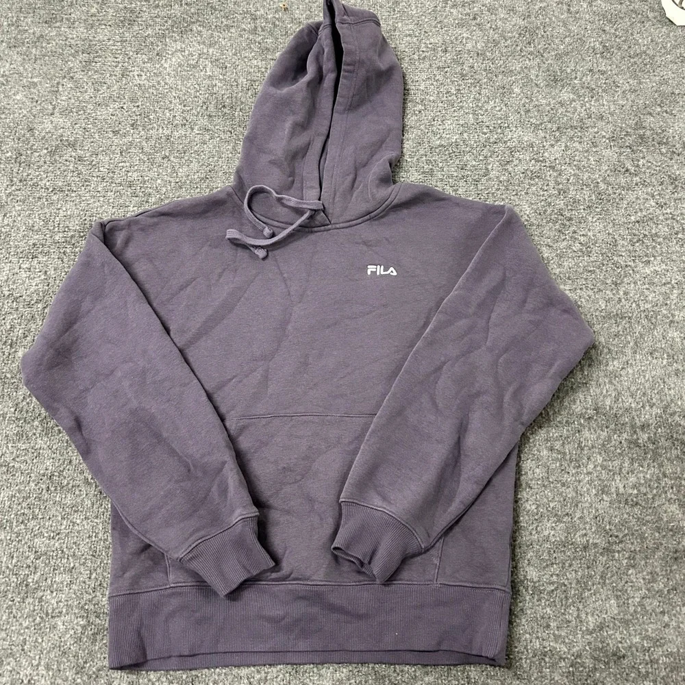 Fila Hoodie Womens Size S Purple Pullover Cotton Blend Long Sleeve Athletic Logo